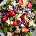 Panera strawberry salad bowl with fruit, greens, and dressing