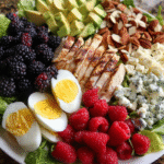 Summer Cobb Salad with berries and grilled chicken
