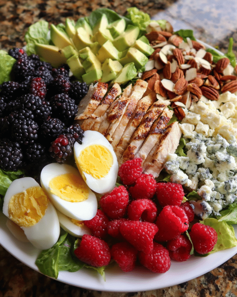 Summer Cobb Salad with berries and grilled chicken