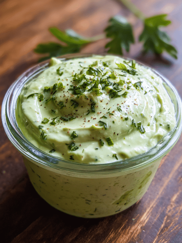 Blending avocado ranch ingredients