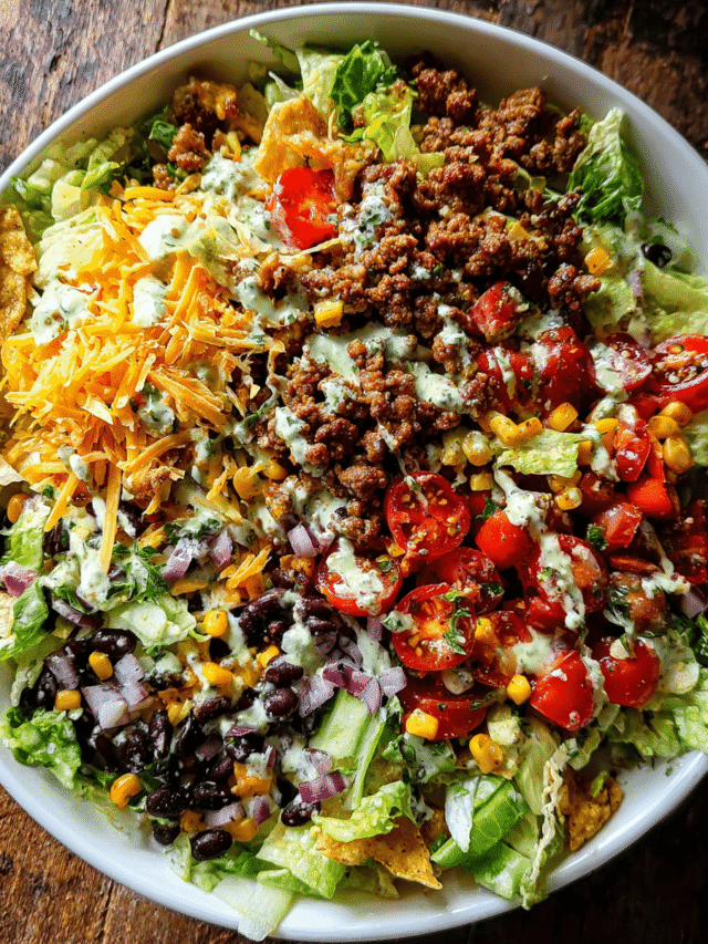 easy taco salad top view