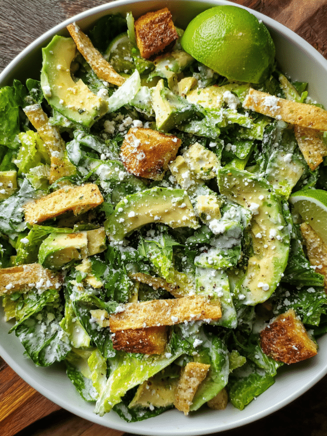 Fiesta Mexican Caesar Salad with cilantro-lime Caesar dressing