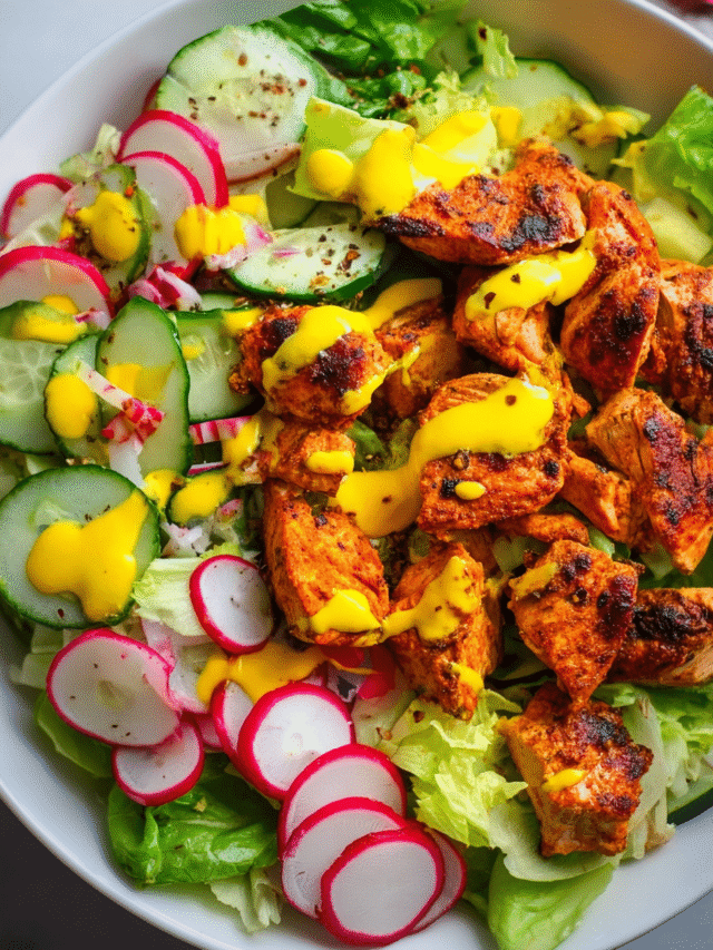 Indian Tandoori Chicken Salad top view