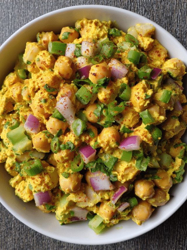 Best curried chickpea salad in bowl
