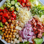 Italian chopped salad in rustic bowl