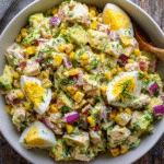 Avocado Chicken Egg Salad served fresh with lemon and dill