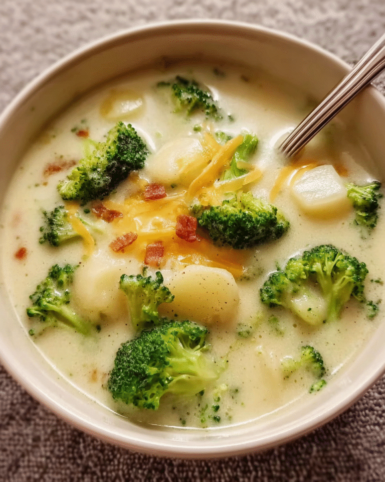 Broccoli and Potato Soup in bowl