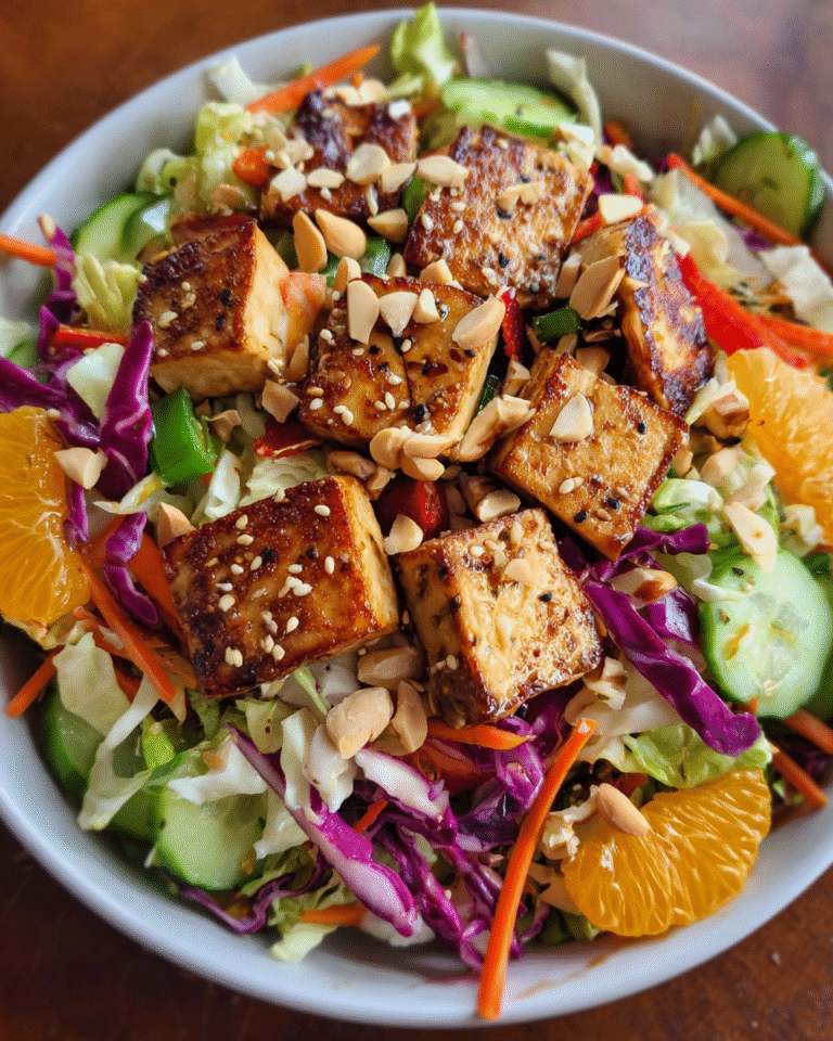 Chinese Tofu Salad with Sesame Vinaigrette in a bowl