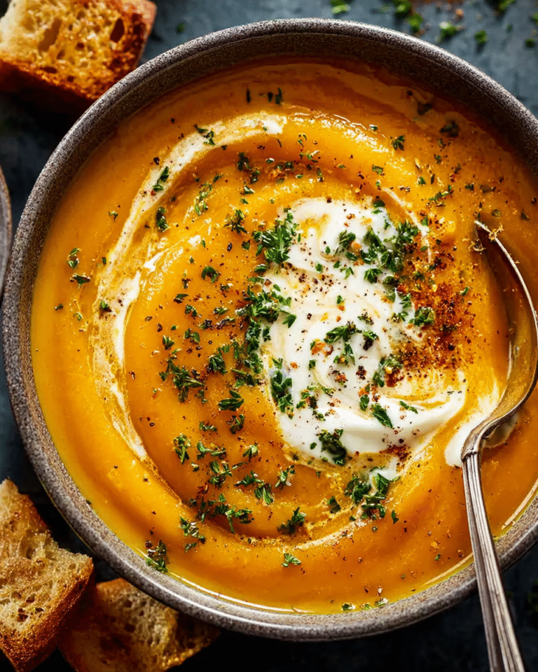 Country harvest root vegetable soup in rustic bowl