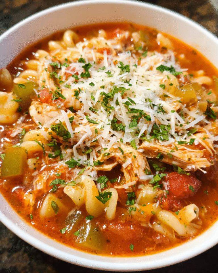 Crockpot Chicken Parmesan Soup in bowl