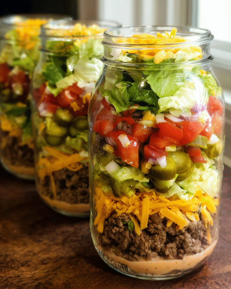 Easy Big Mac Salad Recipe served in a wooden bowl