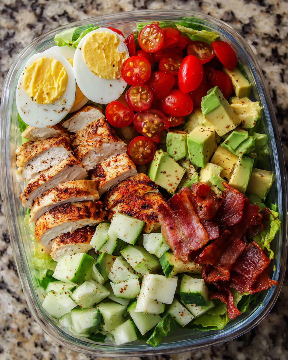 easy cobb salad meal prep containers