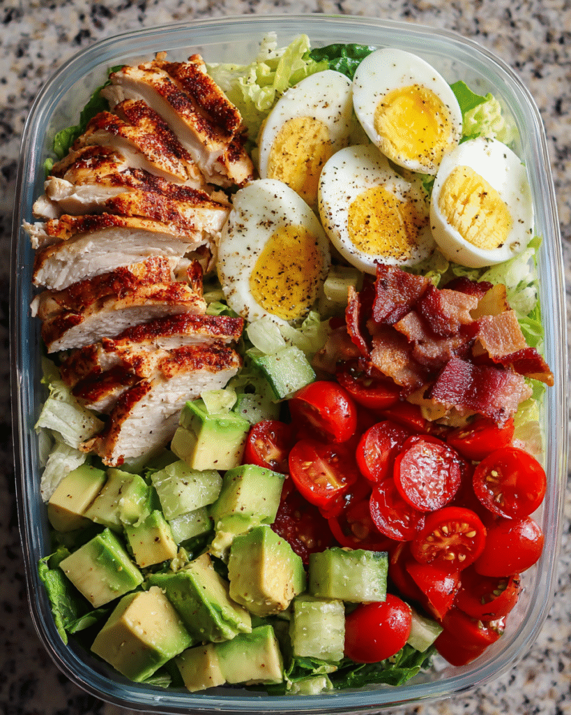 easy cobb salad meal prep containers