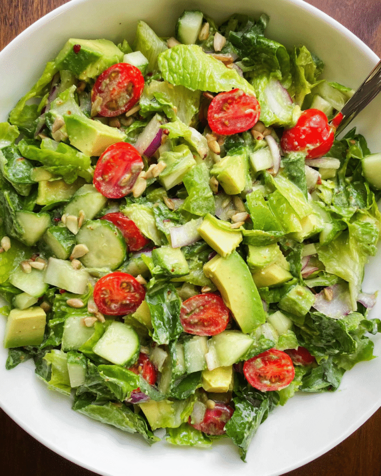 Green Goddess Salad served in ceramic bowl