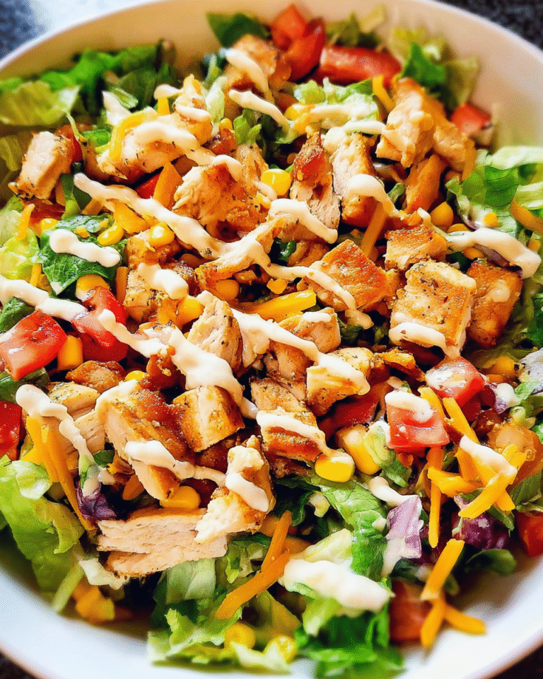 Tex-Mex Chicken Chopped Salad in rustic bowl