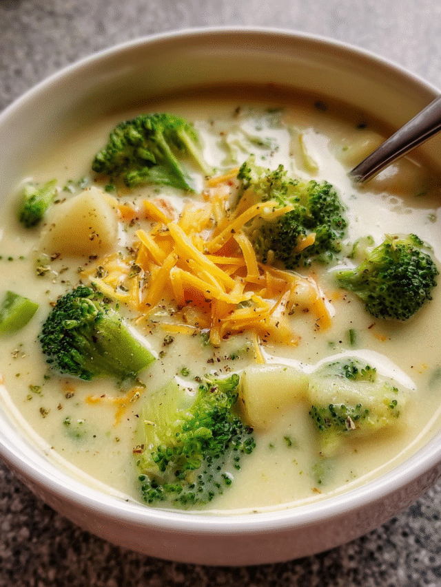 Broccoli and Potato Soup in bowl