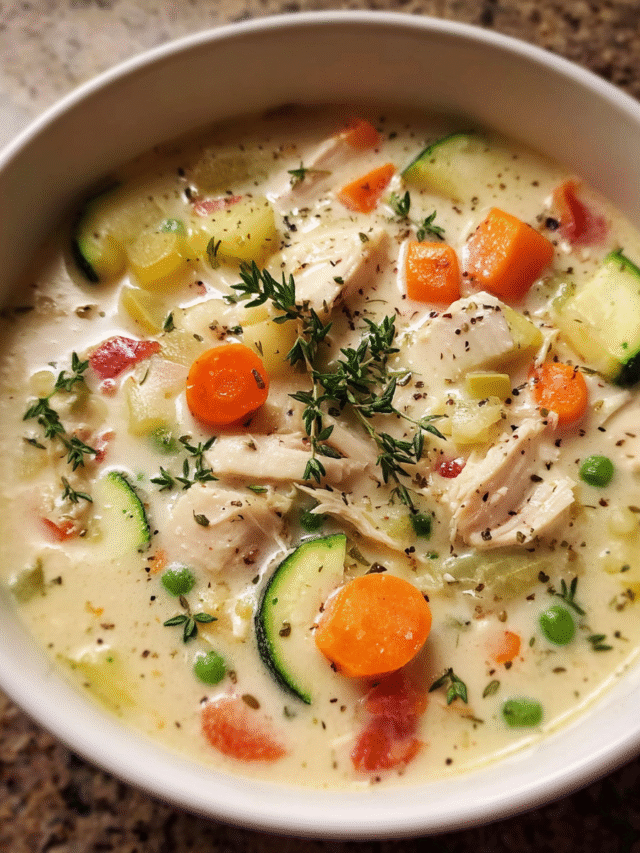 Creamy healthy soup in rustic bowl