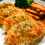 Baked ranch chicken with crispy parmesan coating