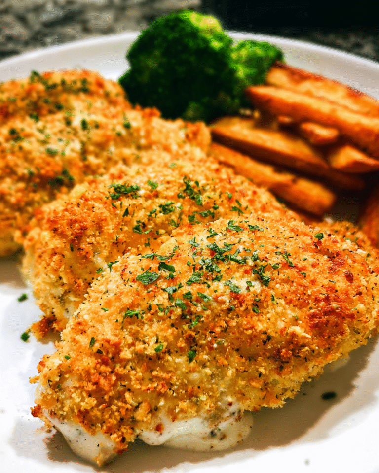 Baked ranch chicken with crispy parmesan coating