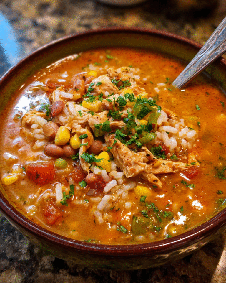 Creamy chipotle chicken soup in a bowl with parsley garnish