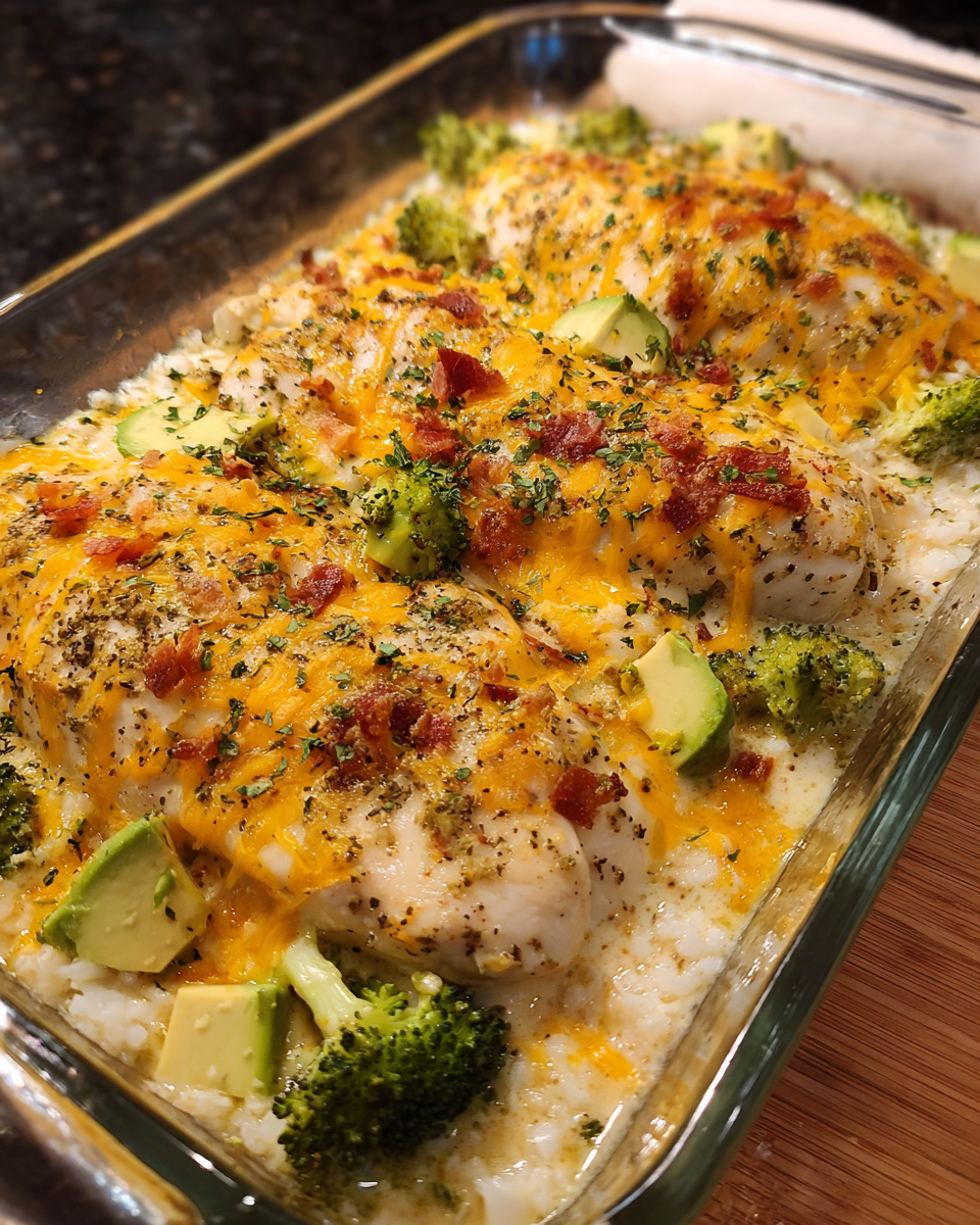 Creamy ranch chicken bake fresh from the oven