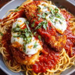 One-pot chicken parmesan skillet with melted mozzarella