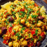 One-pot Mediterranean rice with chickpeas and herbs