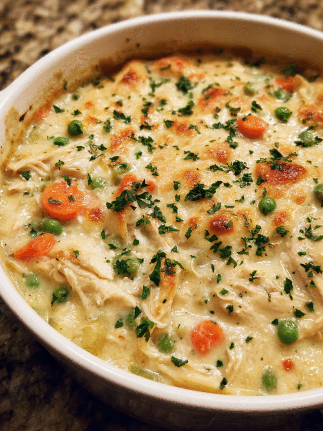chicken pot pie without crust baked vegetables