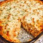 Cheesy Make-Ahead Italian Chicken Pie baked golden in pie dish
