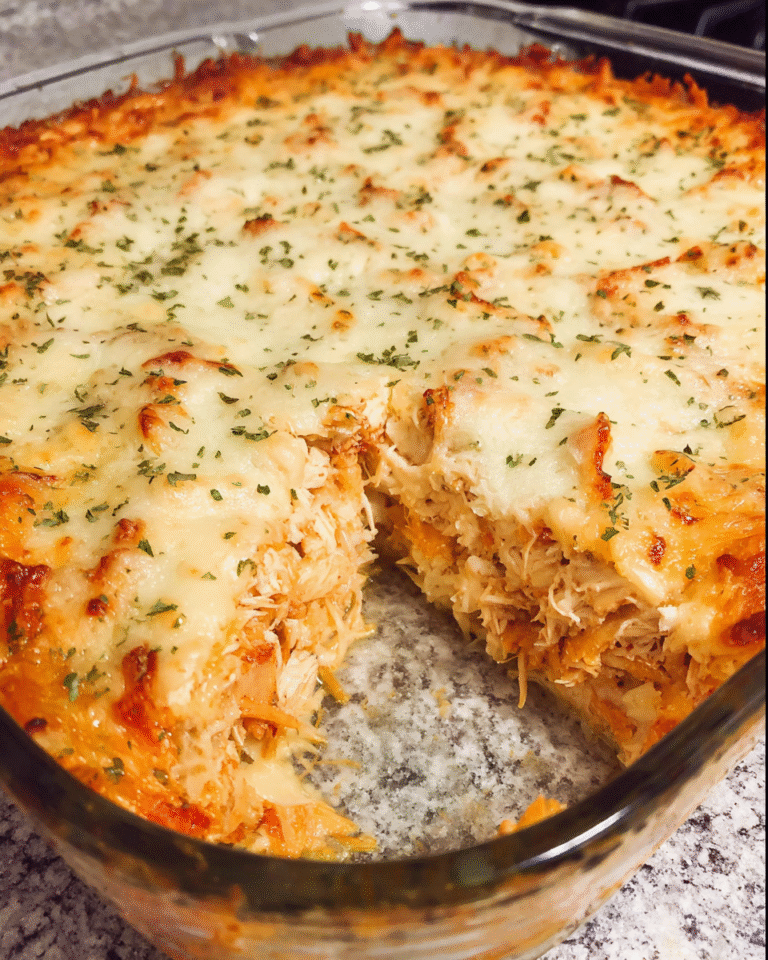Cheesy Make-Ahead Italian Chicken Pie baked golden in pie dish