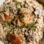 Creamy Chicken and Mushroom Rice in skillet