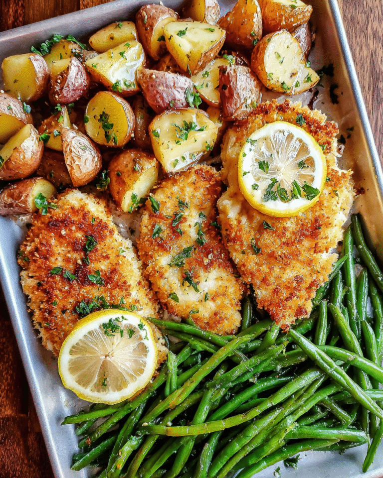 Crispy parmesan baked chicken milanese with roasted vegetables