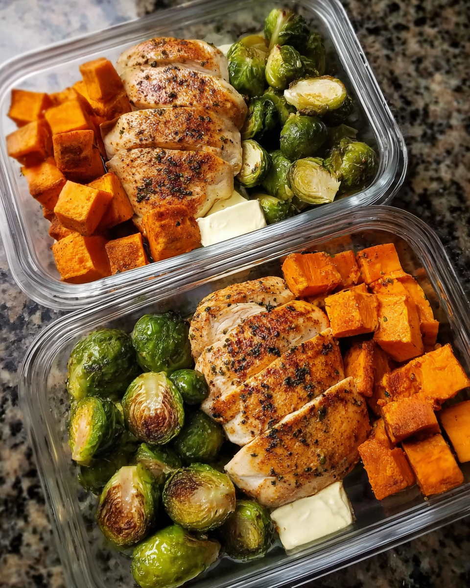 Easy chicken and vegetable meal prep in meal prep containers