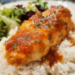 Easy Slow Cooker Apricot Chicken Freezer Meal in slow cooker