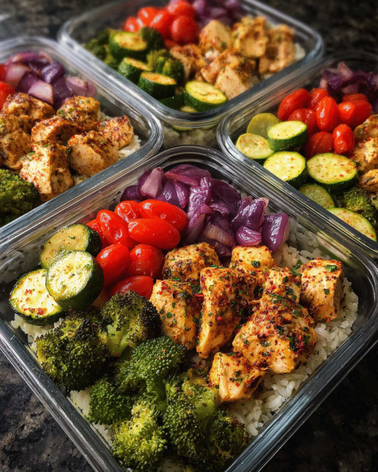 Meal prep containers filled with healthy roasted chicken and veggies