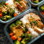 Make Ahead Thai Chicken Lunch Bowls with peanut lime sauce