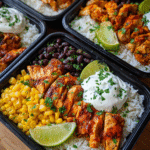 Meal Prep Chipotle Chicken and Rice Bowls with Corn and Beans