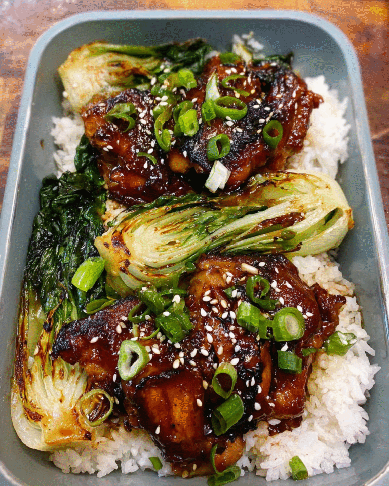 Meal Prep Glazed Chicken Thighs and Rice Bowls in storage containers