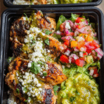Grilled Hatch green chili chicken meal prep bowl