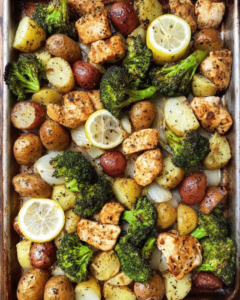 Meal Prep Lemon Pepper Chicken with Potatoes on a sheet pan with broccoli