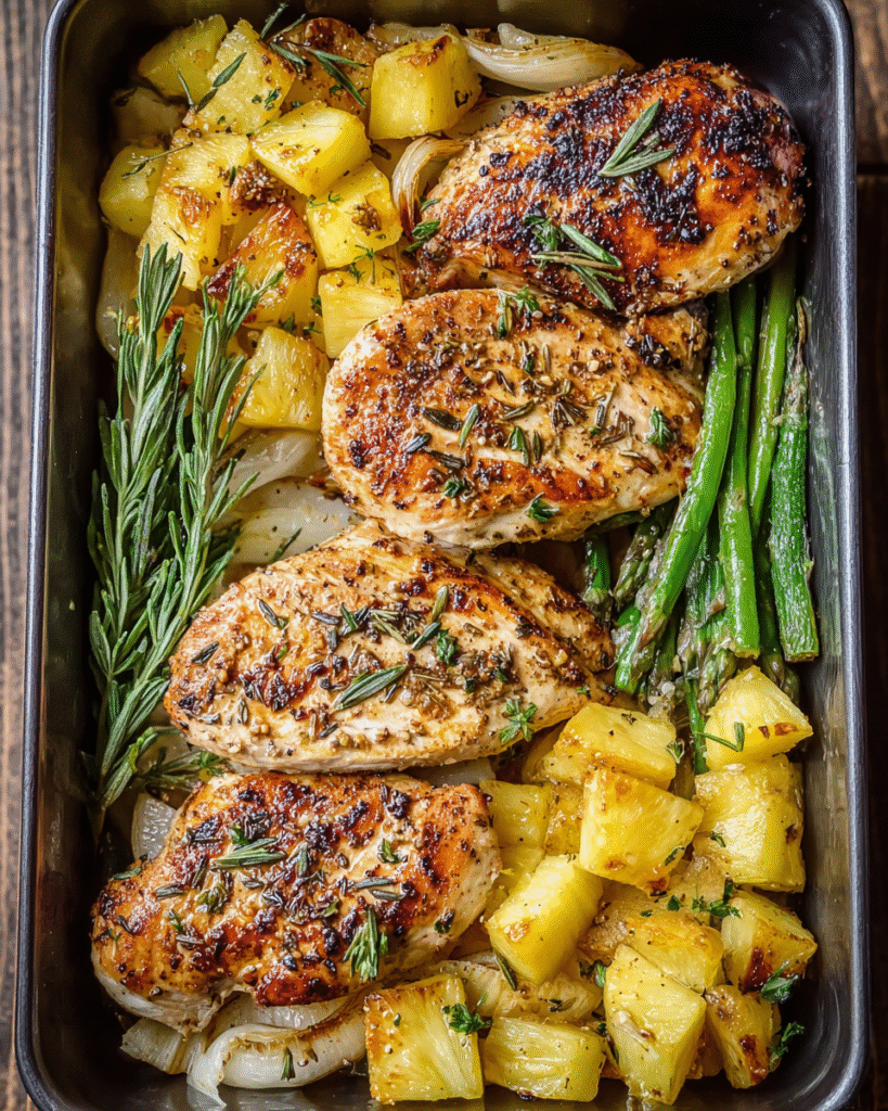 Meal Prep Pineapple Chicken with Roasted Pineapple Chunks