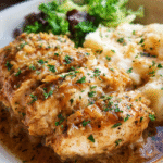 Slow Cooker French Onion Chicken Freezer Meal in crockpot