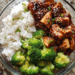 Teriyaki chicken meal prep with rice and broccoli in containers