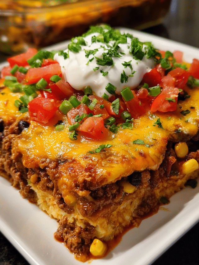 Cheesy Make-Ahead Mexican Lasagna in baking dish