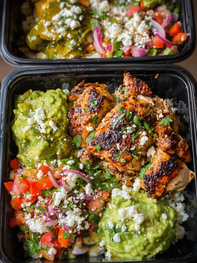 Grilled Hatch green chili chicken meal prep bowl