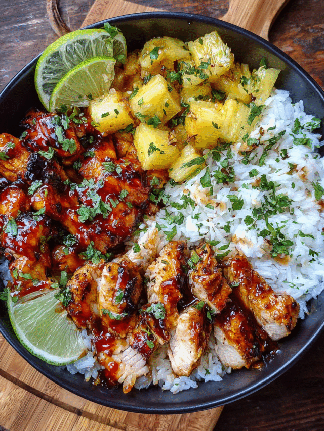 Meal Prep Honey Chipotle Chicken and Rice Bowls in meal containers