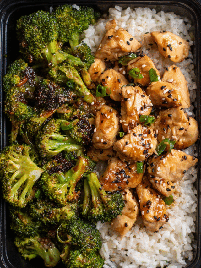 Meal Prep Honey Garlic Chicken and Broccoli in meal prep containers