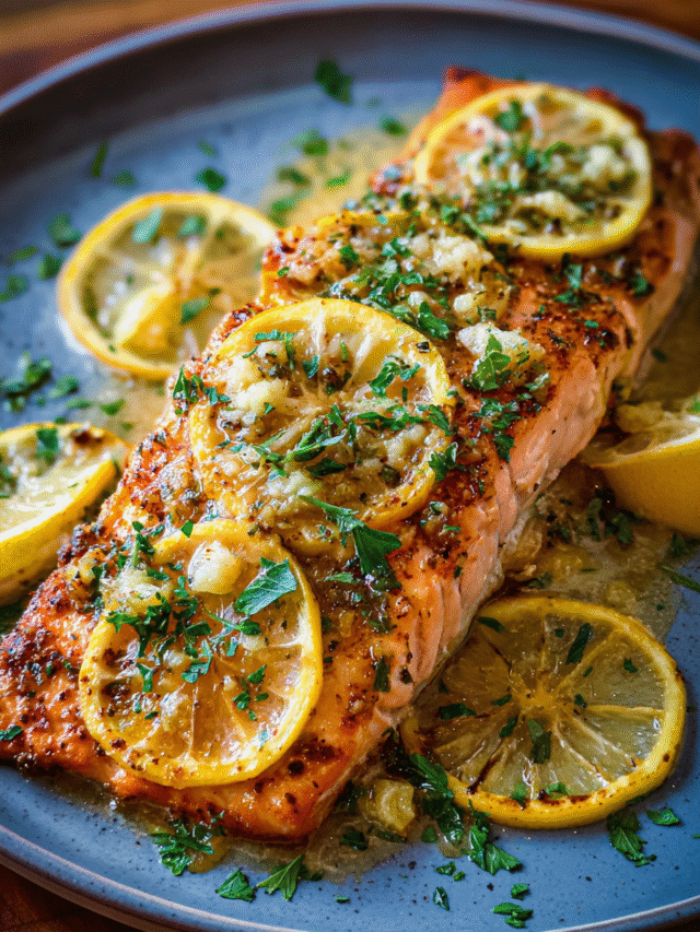 Meal prep lemon garlic salmon fillet with white rice in containers