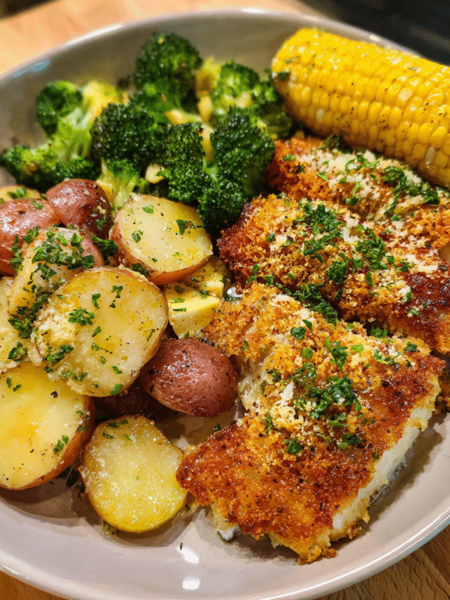 Meal Prep Parmesan Crusted Chilean Sea Bass with Veggies