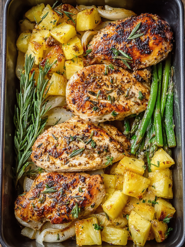 Meal Prep Pineapple Chicken with Roasted Pineapple Chunks